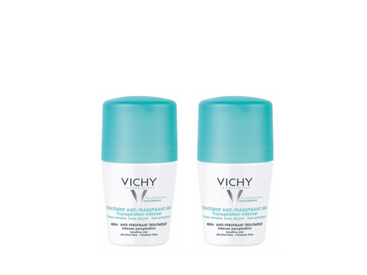 Vichy Déodorant Anti Transpirant 48h Transpiration Intense Bille 2x50ml