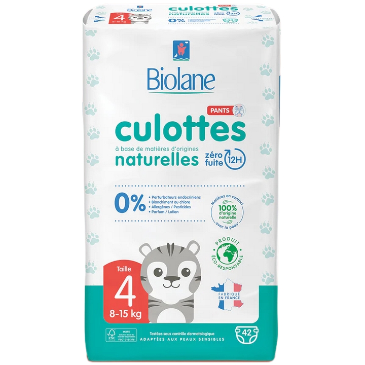 Biolane Pants - Culottes Naturelles - Taille 4 - 8-15kg - 42 couches -  Paraphamadirect