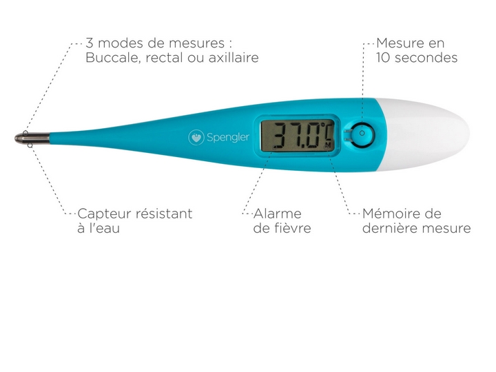 NUK Thermomètre Bébé Digital, Rectal, 10 Secondes 