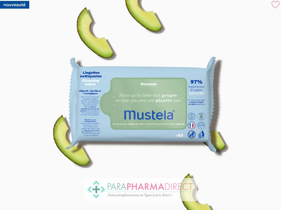 MUSTELA LINGETTES COTON BIO EAU 60PCES – Pharmacie Online